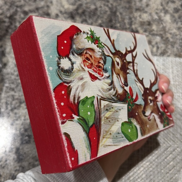 Quill to Paper Retro Vintage Santa Claus & Reindeers Home Wood Decor Christmas - Picture 8 of 11
